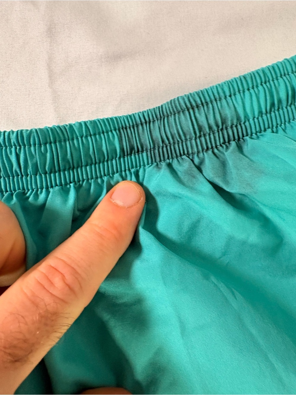 Nike Women's Teal Athletic Shorts with White Trim - Picture 2 of 4